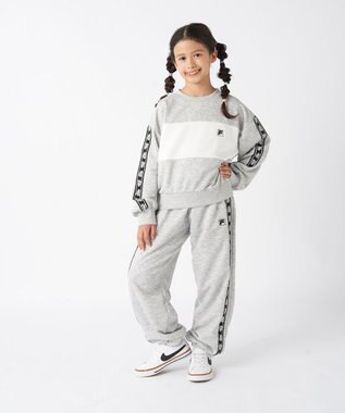 OP／FILA 【FILA】モノクロカラークルーネックスウェット/キッズ 杢グレー