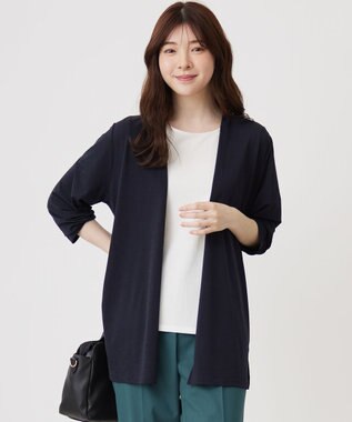 ANY SIS 【接触冷感 / UVカット】着流し カーディガン ネイビー