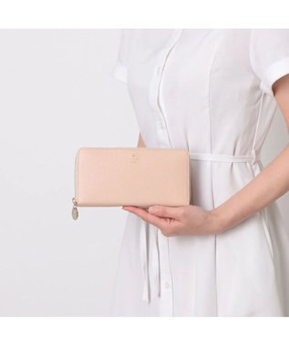 LANVIN en Bleu メラニー ラウンドファスナー長財布 ピンクベージュ