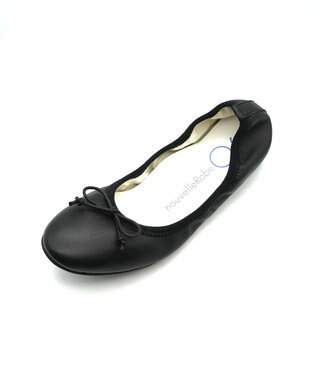 nouvelleRobe Oū 新色追加【本革・高反発】Round ラウンドトゥ バレエシューズ ブラック