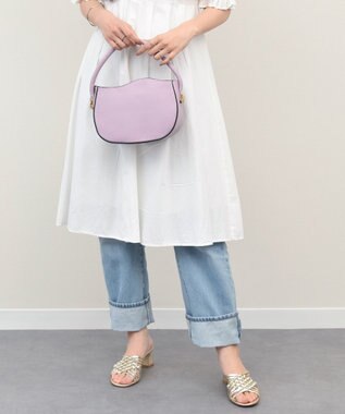 INTER-CHAUSSURES 【ANDREA CARDONE】ウェーブカットレザーハンドバッグ ラベンダー