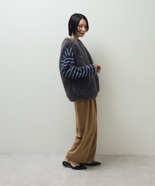 Green Parks ・ＥＬＥＮＣＡＲＥ　ＤＵＥ　シープファーロングベスト Charcoal Gray