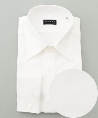 【WEARBLACK】レギュラーカラー ダブルカフス ドレスシャツ, ホワイト系, 14H(37-83)