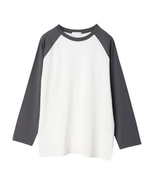 Green Parks シアーラグラン配色プルオーバー Light Gray