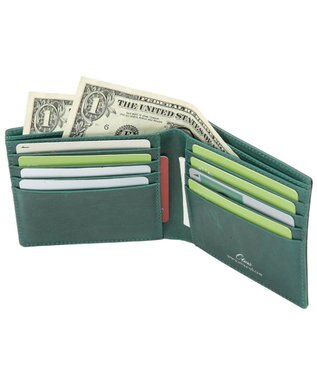 UNBILLION Otias コードバン調牛革バイカラー二つ折り財布 BK-TQ