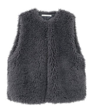 Green Parks ・ＥＬＥＮＣＡＲＥ　ＤＵＥ　シープファーロングベスト Charcoal Gray