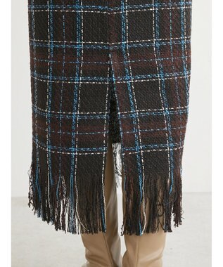 Green Parks ・ＳＵＧＡＲ　ＳＰＯＯＮ　チェックフリンジスカート Black