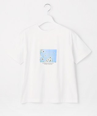 Feroux フラワーフォトプリント Tシャツ ホワイト系