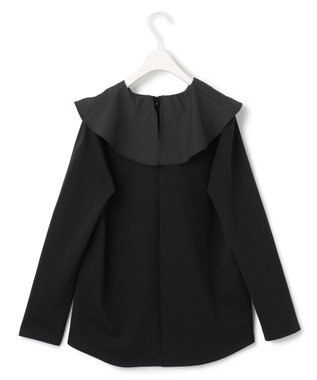 ICB L 【洗える】ハイゲージポンチ ラッフルカラープルオーバー ブラック系