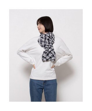 UNBILLION カシュネ cache nez / エコファーカスリニットネックマフラー ブラック