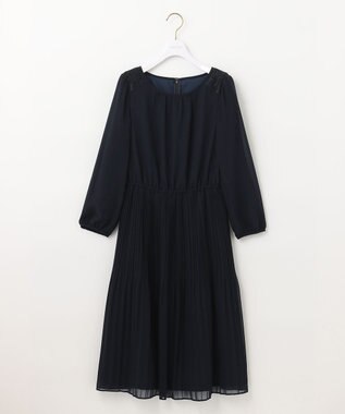 ANY SIS 【洗える】フェミニンプリーツ ワンピース ネイビー