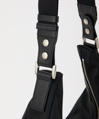 russet ステンシル風プリント ナイロン2WAYショルダーバッグ(SF-271) Black