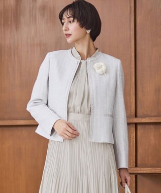 23区 パールトリミング コサージュ アイボリー系