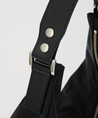 russet ステンシル風プリント ナイロン2WAYショルダーバッグ(SF-271) Black