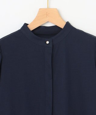 組曲 プレーティング天竺5分袖 カットソー ネイビー系