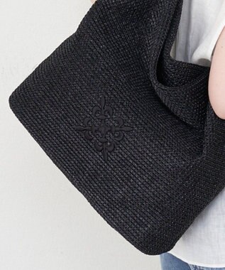 russet ナイロンラフィアワンショルダーバッグ(CE-1714) Black