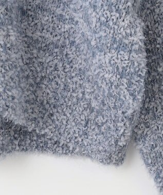 Feroux 【洗える】リボンヤーン プルオーバーニット ブルー系