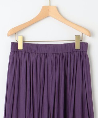 組曲 【秋色追加！大人気定番アイテム】ギャザーライトデシン パンツ パープル系