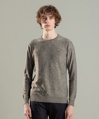 JOSEPH HOMME ナイロンムリネメランジ　クルーネックニット キャメル系