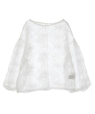 Green Parks チュールレイヤードブラウス White