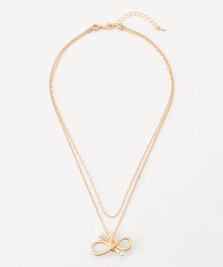 組曲 パールライクエンドノットレイヤード ネックレス ゴールド系