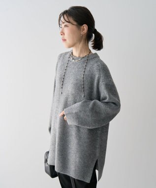 Green Parks ｆｕｗａっと　畦チュニック Gray Mixture