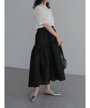 Green Parks ジャガードボリュームスカート Black