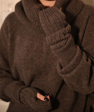 TOQUE 〈大草直子さんアドバイザー〉ベビーアルパカ×ウール縮絨ニットアームウォーマー ブラウン