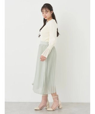 earth music&ecology すきな丈シフォンプリーツスカート Mint
