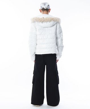 WEGO 【ユニセックス着用ITEM】2WAYシャイニーパファーフーディー ホワイト