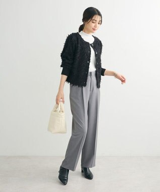 Green Parks フリンジニットカーディガン Black