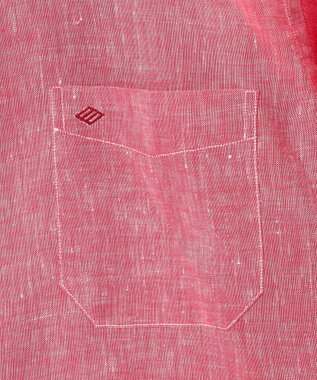 JOSEPH ABBOUD 【麻100％・軽い・涼しい】モイスチャーリネン シャツ レッド系