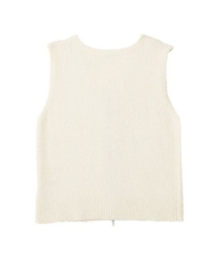 AMERICAN HOLIC ダブルZIPシャギーニットベスト Ivory