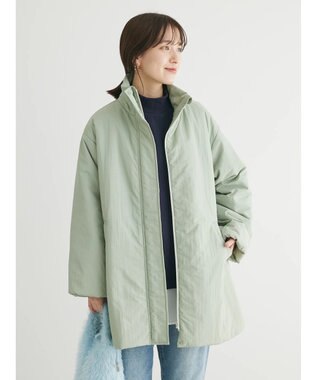 Green Parks 中わたスタンドカラーミドル丈ブルゾン Olive