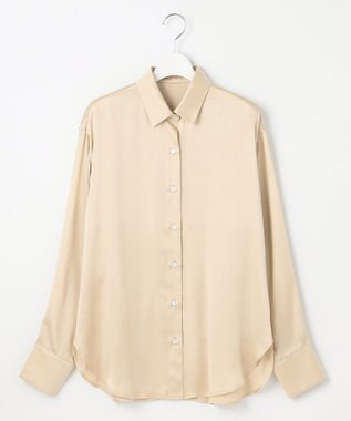 23区 L 【エステータ】シルクサテン シャツ アイボリー系