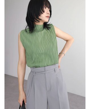 Green Parks ・Ｐｅｔｉｔ　Ｆｌｅｕｒ　ウェーブメロープルオーバー Green