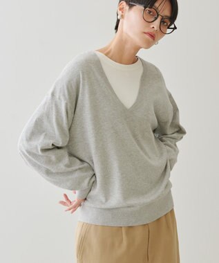 AMERICAN HOLIC Ｖネックニットプルオーバー Light Gray Mixture