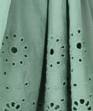 ANY KIDS 裾 刺繍 スカート グリーン