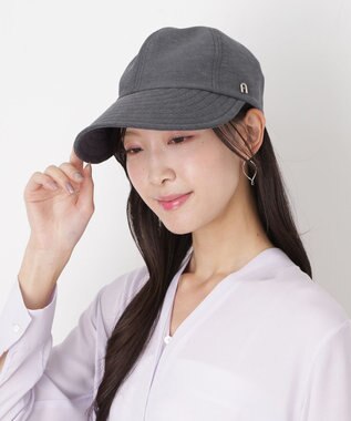 MOONBAT 【遮光100％/遮熱/UVカット】FURLA(フルラ)アーチロゴ ロングつば キャップ 帽子  手洗い可能/日本製 ディープブルー