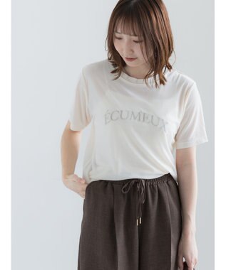 Te chichi シアーベロアロゴ刺繍Tシャツ