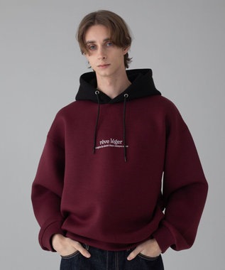 WEGO 【ユニセックス着用ITEM/MLサイズ展開】ワンポイントバイカラープルパーカー ワイン