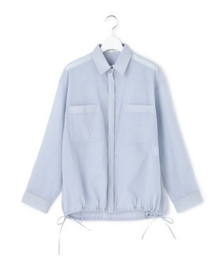 23区 【先行予約】ナイロンコットンシアーボイル ドロストシャツ サックスブルー系