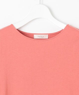 Feroux 【UVケア】バックペプラムチュニック Tシャツ ピンク系