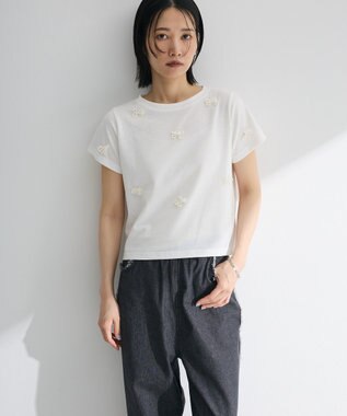 Green Parks ・ｓｗｉｎｇ　ｂｙ　パールリボンモチーフＴＥＥ Off White