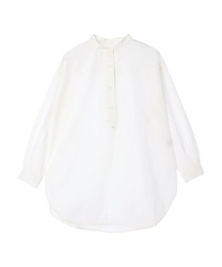 AMERICAN HOLIC イージーケアバンドカラーシャツチュニック Off White