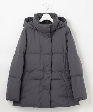 J.PRESS LADIES L 【洗える】ブラッシュドマルチポリ ショート ダウンコート スレート系