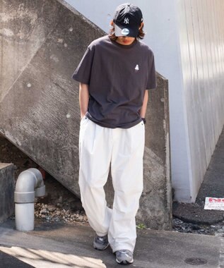 WEGO 【MLサイズ展開/綿100%】グラフィックワンポイントT（SS） スミクロ