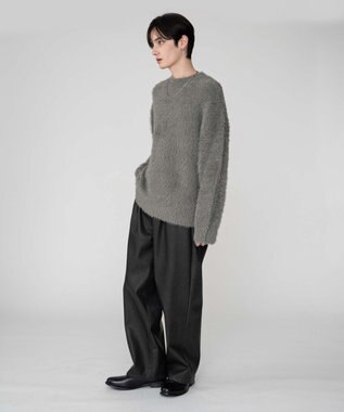 WEGO 【2025秋冬新作/ユニセックス着用ITEM/MLサイズ展開】フェザーニットプルオーバー グレー