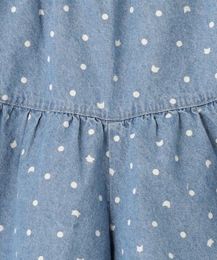 ANY KIDS 総柄フリル キュロット デニムブルー×ネコドット
