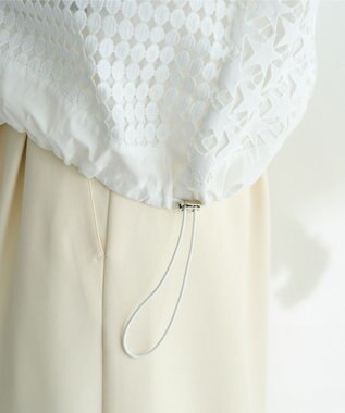 YECCA VECCA レースMIXレイヤードデザインシャツ White